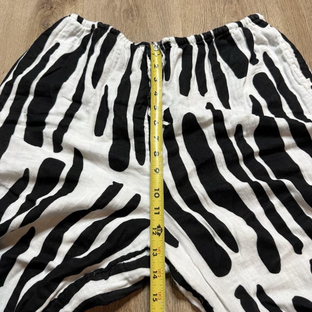 ASOS design Black White Wide Leg High pull-on pants 100% Cotton Size US‎ 10 Slit - Picture 7 of 9